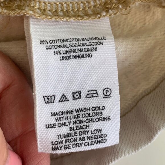 Free People Splendor In The Grass High-Waisted Denim Skirt Linen Blend Size 2 - Picture 7 of 10